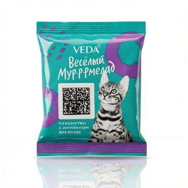 Veda Весёлый Мур-р-рмелад лакомство для кошек с инулином 6 гр