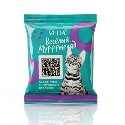 Veda Весёлый Мур-р-рмелад лакомство для кошек с инулином 6 гр