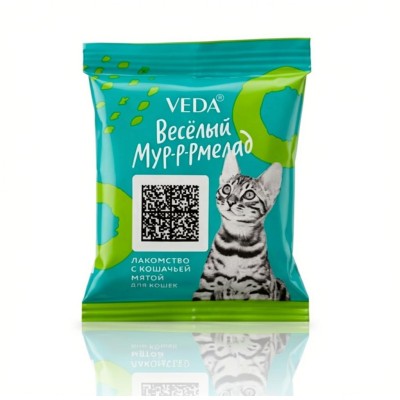 Veda Весёлый Мур-р-рмелад лакомство для кошек с кошачьей мятой 6 гр