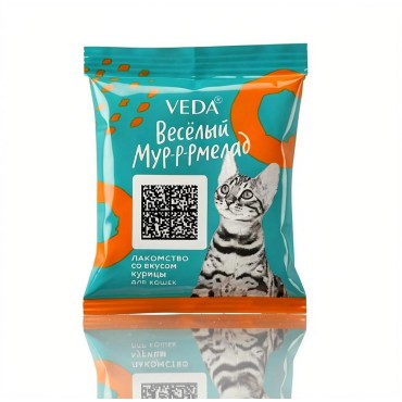 Veda Весёлый Мур-р-рмелад лакомство для кошек со вкусом курицы 6 гр
