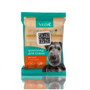 Veda Choco Dog шоколад белый с морковью лакомство для собак 15 гр