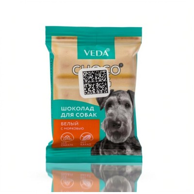 Veda Choco Dog шоколад белый с морковью лакомство для собак 15 гр