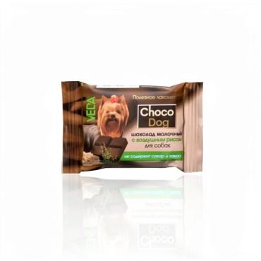 Veda Choco Dog шоколад молочный с воздушным рисом лакомство для собак 15 гр