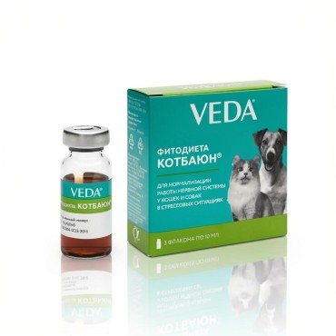 Veda Фитодиета Кот Баюн настой для коррекции нарушений поведения кошек и собак 3 фл 10 мл