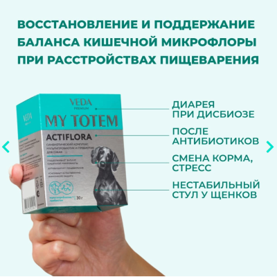 Veda My Totem Actiflora синбиотический комплекс для собак 30 саше по 1 гр.