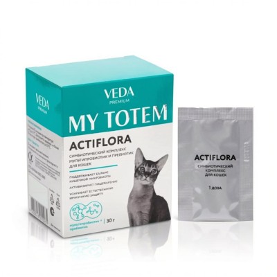 Veda My Totem Actiflora синбиотический комплекс для кошек 30 саше по 1 гр.