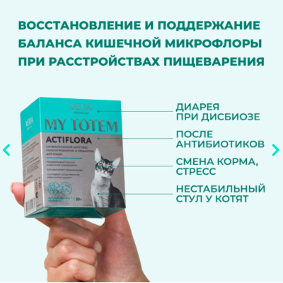 Veda My Totem Actiflora синбиотический комплекс для кошек 30 саше по 1 гр.