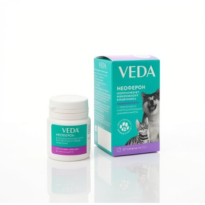 Veda Неоферон функциональный корм с пребиотиком и фитокомплексом для иммунитета и нормализации микрофлоры кишечника 20 таб