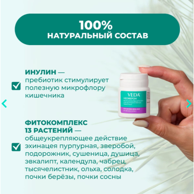 Veda Неоферон функциональный корм с пребиотиком и фитокомплексом для иммунитета и нормализации микрофлоры кишечника 20 таб