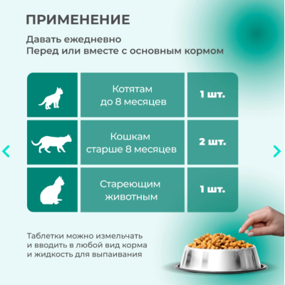 Veda Фитомины Форте для зубов и костей кошкам 200 таб.