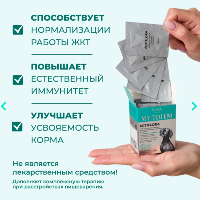 Veda My Totem Actiflora синбиотический комплекс для собак 10 саше по 1 гр.