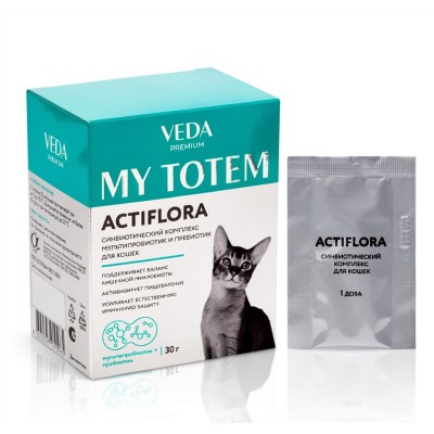 Veda My Totem Actiflora синбиотический комплекс для кошек 10 саше по 1 гр.