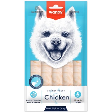 Wanpy Dog Крем лакомство для собак  нежное пюре из курицы 70 гр.