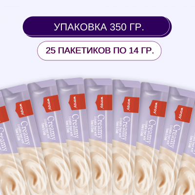 Wanpy Cat Лакомство для кошек нежное пюре из тунца и краба 25 шт х14 гр.