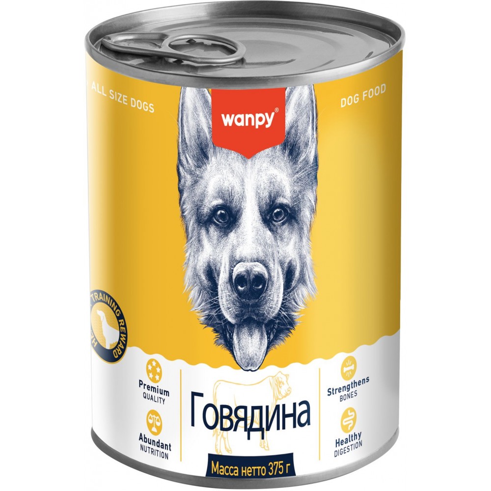 Wanpy Dog Консервы для собак из говядины 375 гр.