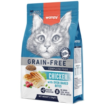 Wanpy Cat Сухой корм беззерновой с курицей для взрослых кошек 1,5 кг