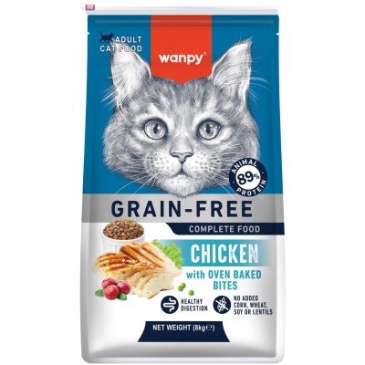 Wanpy Cat Сухой корм беззерновой  с курицей для взрослых кошек 8 кг