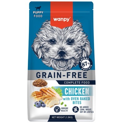 Wanpy Dog Сухой корм беззерновой с курицей для щенков 1,5 кг