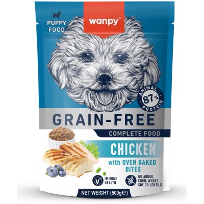 Wanpy Dog Сухой корм беззерновой с курицей для щенков 500 г