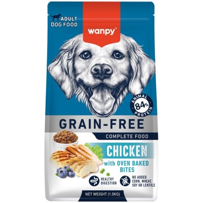 Wanpy Dog Сухой корм беззерновой с курицей для взрослых собак 1,5 кг