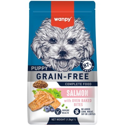 Wanpy Dog Сухой корм беззерновой с лососем для щенков 1,5 кг