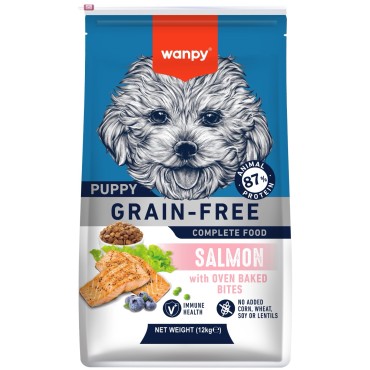 Wanpy Dog Сухой корм беззерновой с лососем для щенков 12 кг