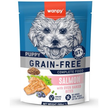 Wanpy Dog Сухой корм беззерновой с лососем для щенков 500 г