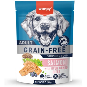 Wanpy Dog Сухой корм беззерновой с лососем для взрослых собак 500 г