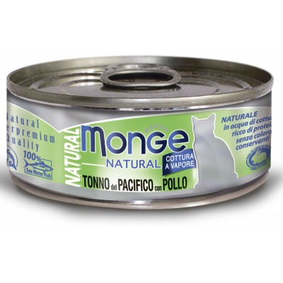 Monge Cat Natural консервы для кошек тихоокеанский тунец с курицей 80 гр.