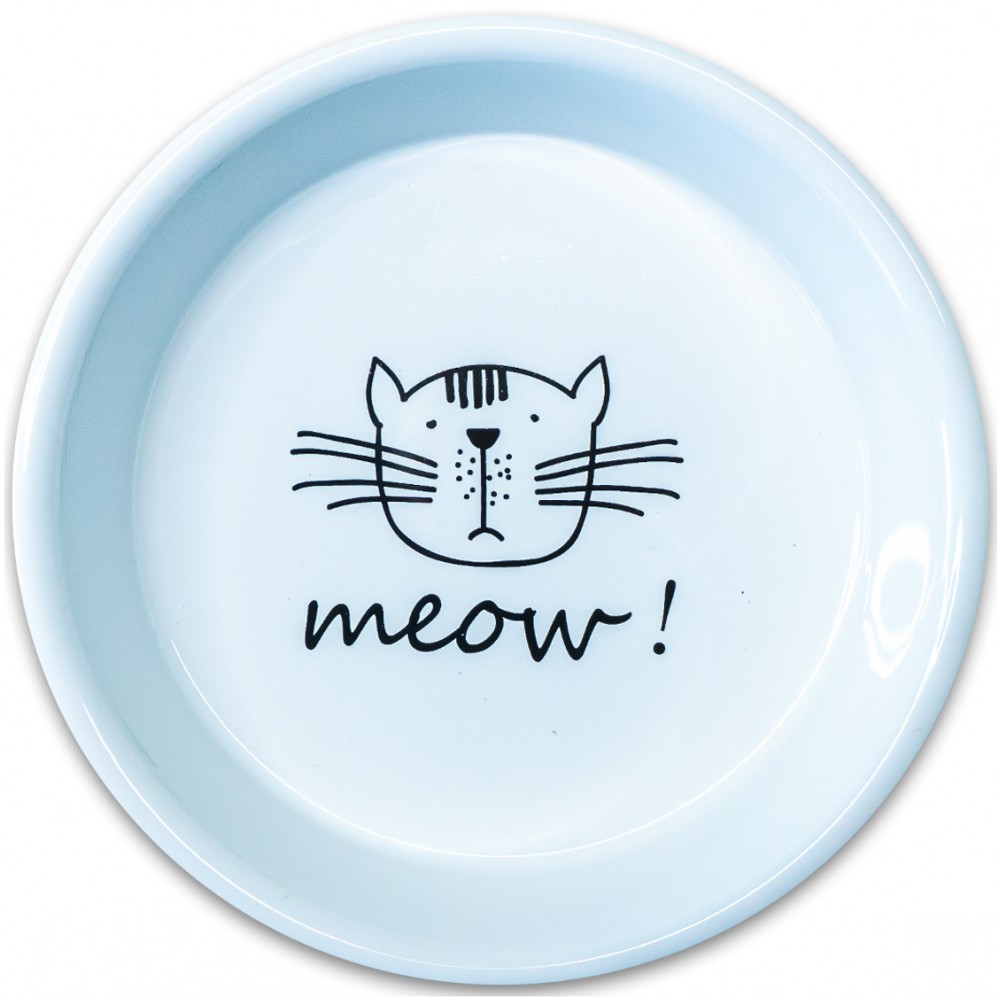Mr.Kranch миска керамическая для кошек  MEOW! 200мл, Белая