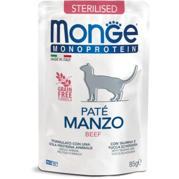 Monge Cat Monoprotein Pouch пауч для стерилизованных кошек говядина 85 гр.