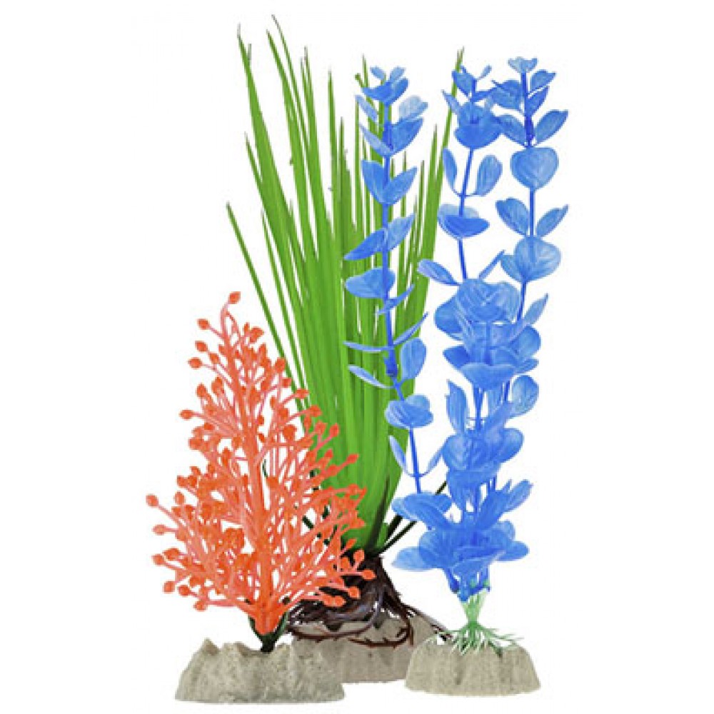 GloFish Набор Растений (S оранжевое, М зеленое, L синее)