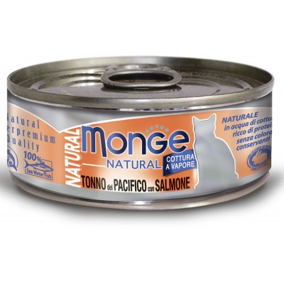 Monge Cat Natural консервы для кошек тихоокеанский тунец с лососем 80 гр.