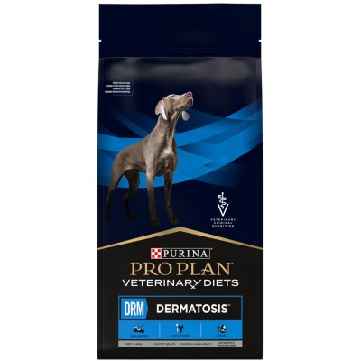  Pro Plan Veterinary Diets DRM Dermatosis Сухой корм для собак диетический при дерматозах и выпадении шерсти 12 кг.