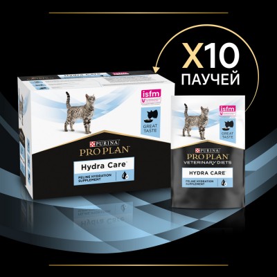 Pro Plan Veterinary Diets Hydra Care Пищевая добавка для кошек диетический для увеличения потребления воды и снижения концентрации мочи в соусе 85 гр.
