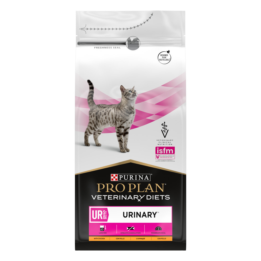 Pro Plan Veterinary Diets UR ST/OX Urinary Сухой корм для кошек диетический для взрослых кошек при болезни нижних отделов мочевыводящих путей с курицей 1.5 кг.