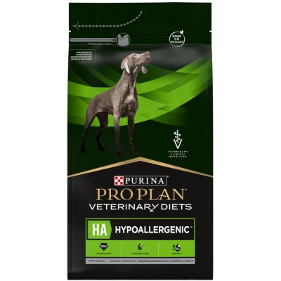 Pro Plan Veterinary Diets HA Hypoallergenic Сухой корм для собак диетический для снижения пищевой непереносимости ингредиентов и питательных веществ 3 кг.