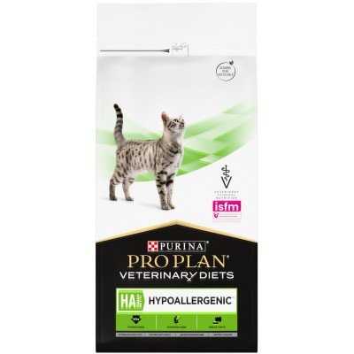 Pro Plan Veterinary Diets HA ST/OX Hypoallergenic Сухой корм для кошек диетический для снижения пищевой непереносимости ингредиентов и питательных веществ 1.3 кг.