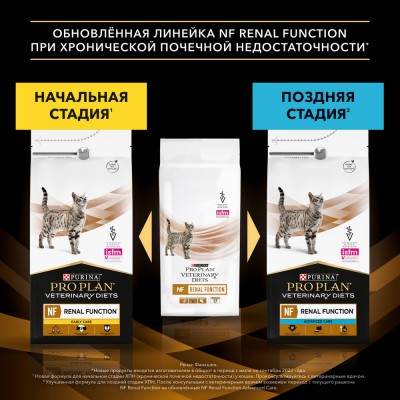 Pro Plan Veterinary Diets NF Renal Function Early care Сухой корм для кошек диетический (Начальная стадия) для поддержания функции почек при хронической почечной недостаточности 1.5 кг.