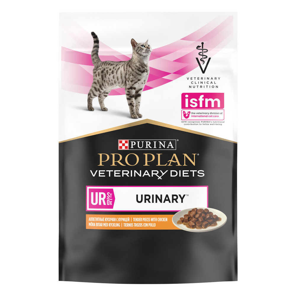 Pro Plan Veterinary Diets UR ST/OX Urinary Влажный корм для кошек  диетический при болезнях нижних отделов мочевыводящих путей с курицей 85 гр.