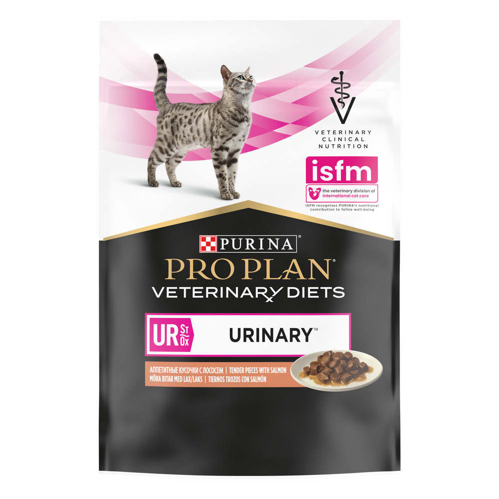 Pro Plan Veterinary Diets UR ST/OX Urinary Влажный корм для кошек диетический при болезнях нижних отделов мочевыводящих путей с лососем 85 гр.