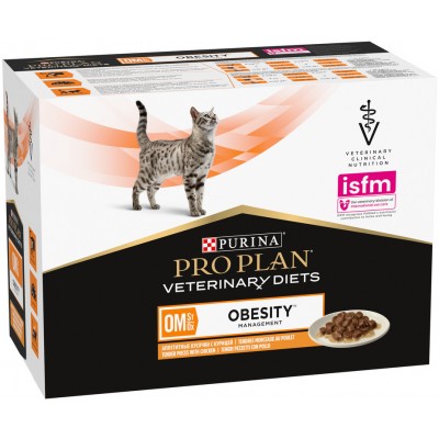 Pro Plan Veterinary Diets OM ST/OX Obesity Management Влажный корм для кошек диетический для снижения избыточной массы тела с курицей 85 гр.