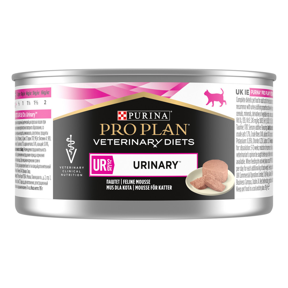  Pro Plan Veterinary Diets UR ST/OX Urinary Влажный корм для кошек диетический при болезни нижних отделов мочевыводящих путей паштет 195 гр.