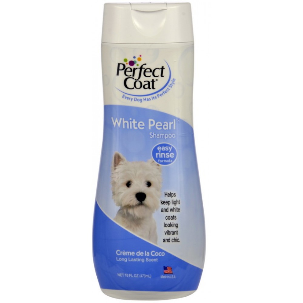 8in1 шампунь-кондиционер для собак PC White Pearl для светлых окрасов с ароматом кокоса, 473 мл.
