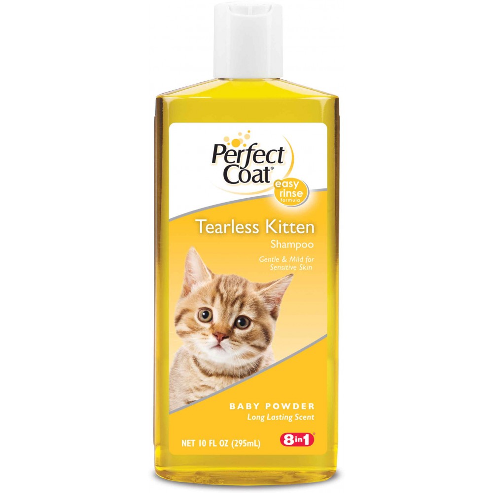 8in1 шампунь для котят PC Tearless Kitten без слез с ароматом детской присыпки, 295 мл.