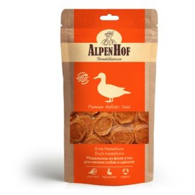 AlpenHof Медальоны из утки для мелких собак и щенков 50 гр.