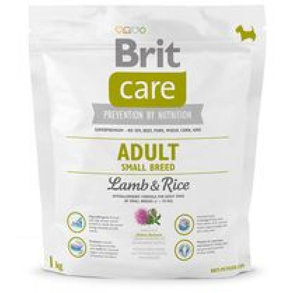 Сухой корм Brit Care Adult Small Breed для взрослых собак мелких пород, ягненок с рисом, 1 кг