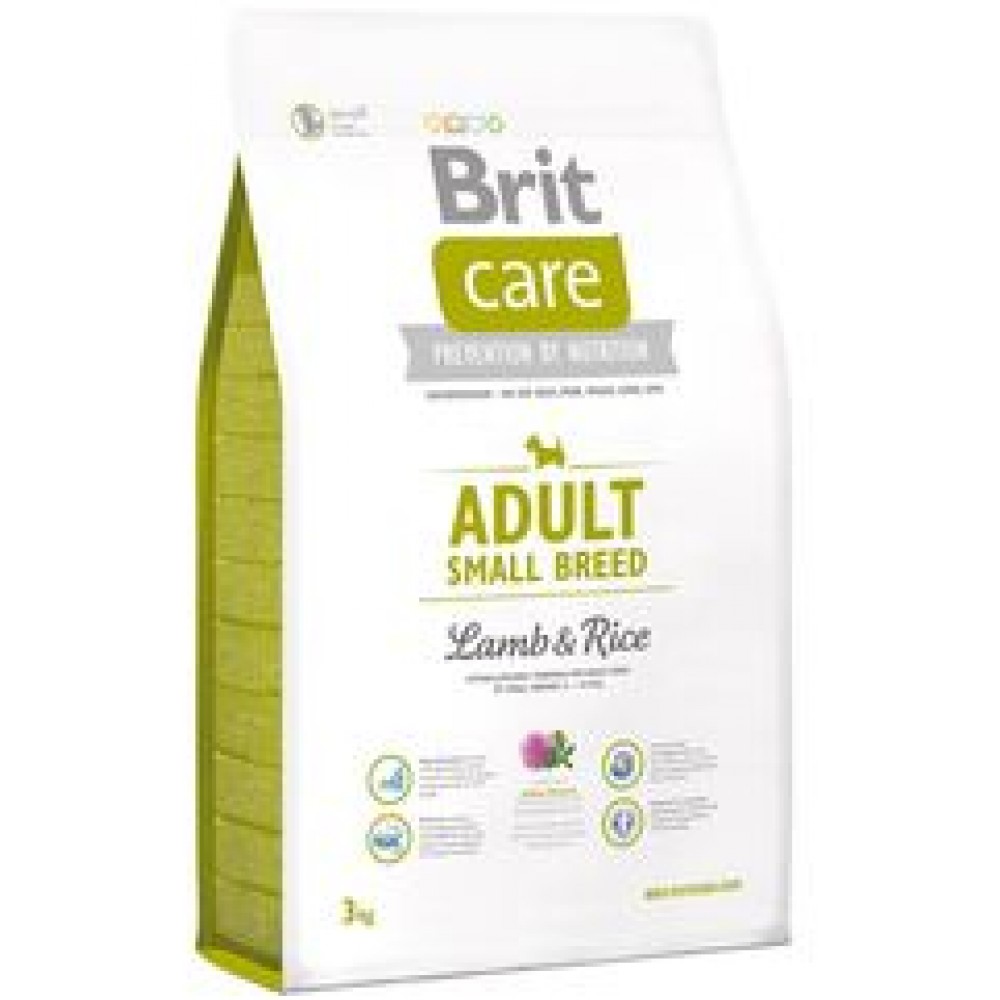 Сухой корм Brit Care Adult Small Breed для взрослых собак мелких пород, ягненок с рисом, 3 кг