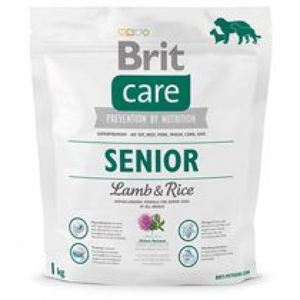 Сухой корм Brit Care Senior All Breed для собак старше 7 лет с ягненком и рисом, 1 кг