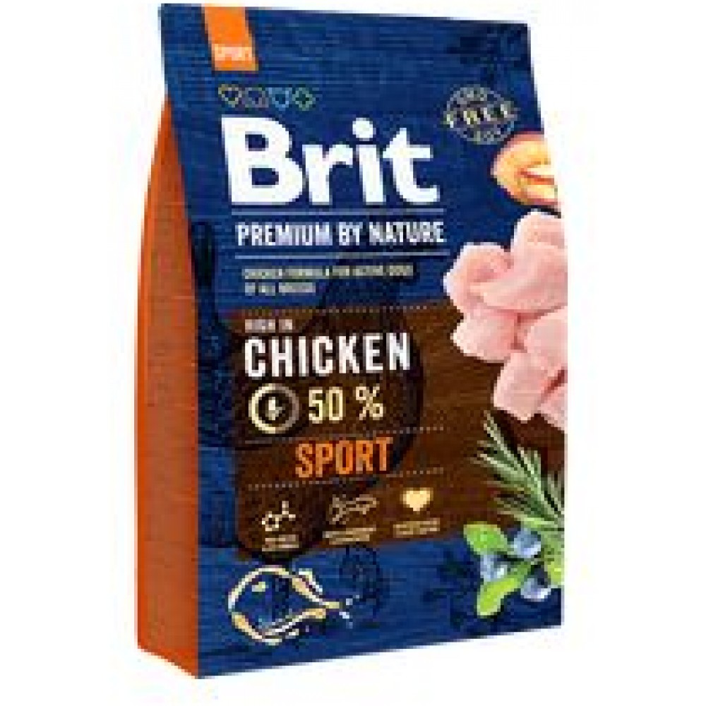 Корм сухой Brit Premium By Nature Sport, для взрослых собак с высокими затратами энергии, 3кг